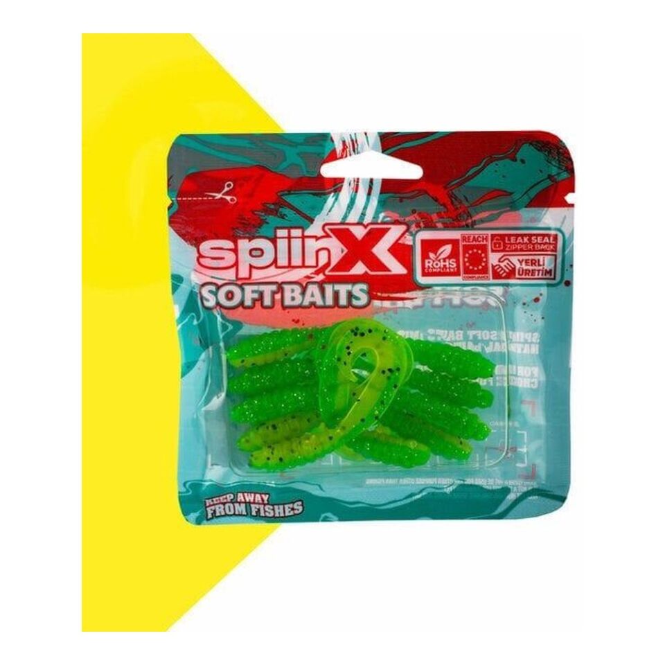 Spiinx Crazy Tail Kuyruk 7.5cm 10P Silikon Yem Glow Pearl White
