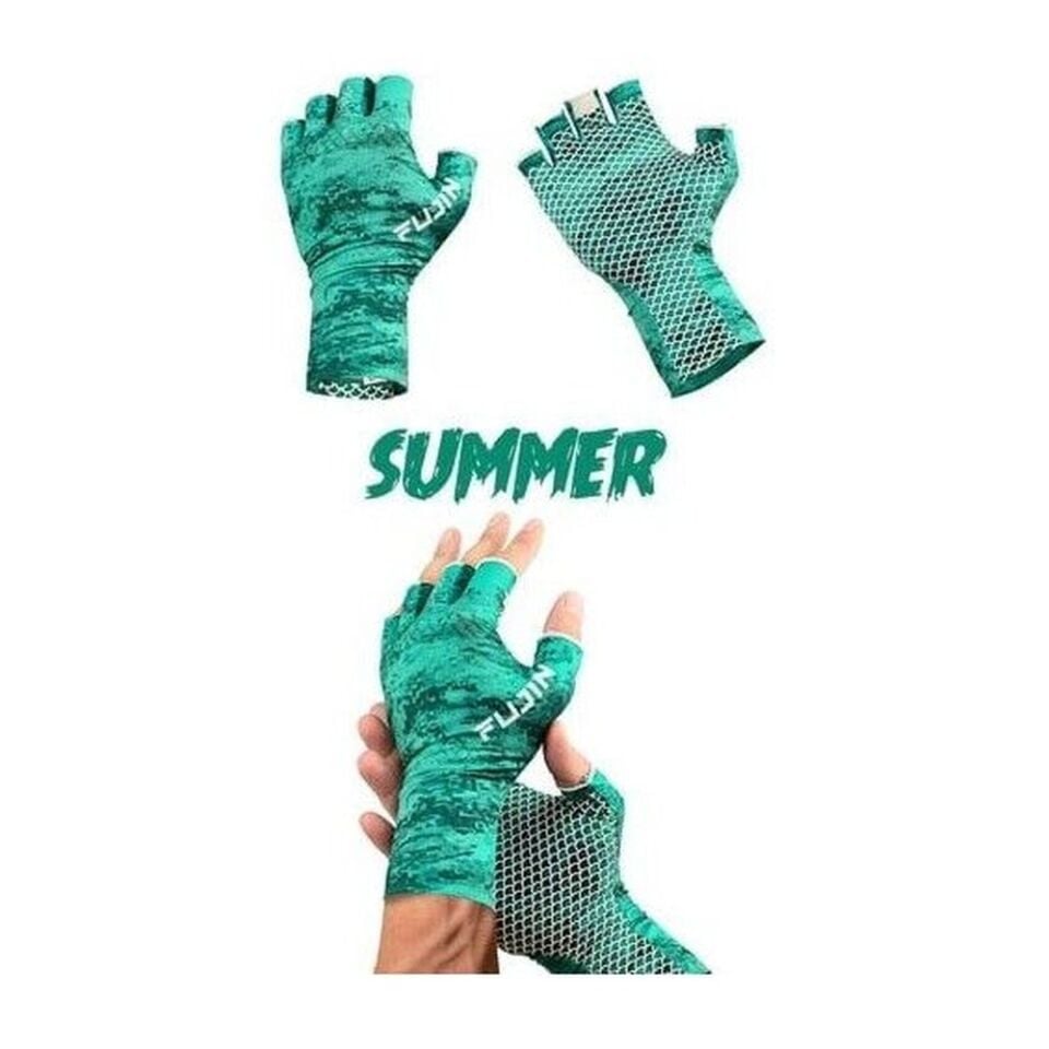 Fujin Pro Angler Summer Gloves Green
