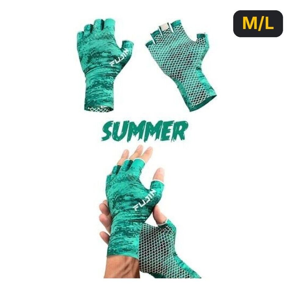 Fujin Pro Angler Summer Gloves Green M/L