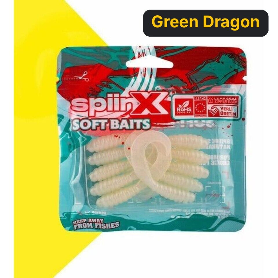 Spiinx Crazy Tail Kuyruk 7.5cm 10P Silikon Yem Green Dragon