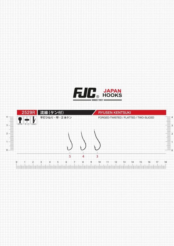 FJC 2529R Ryusen Two Sliced Kırmızı Olta İğnesi