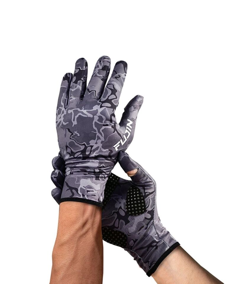 Fujin Pro Angler Winter Gloves Black Camo M/L