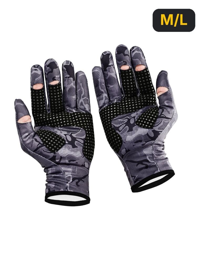 Fujin Pro Angler Winter Gloves Black Camo M/L