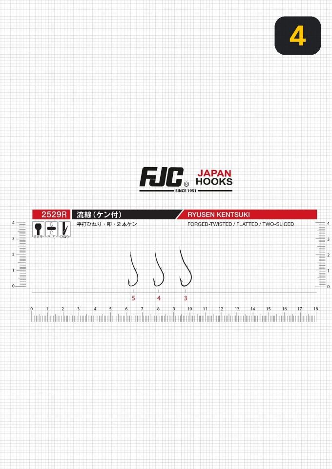 FJC 2529R Ryusen Two Sliced Kırmızı Olta İğnesi 4