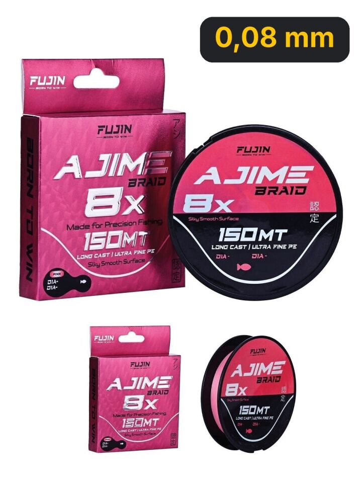 Fujin Ajime Braid 8x 150mt Pink İp Misina 0,08 mm
