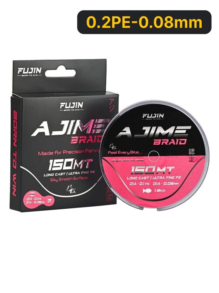 Fujin Ajime Braid 4x 150mt Pink İp Misina 0.2PE-0.08mm