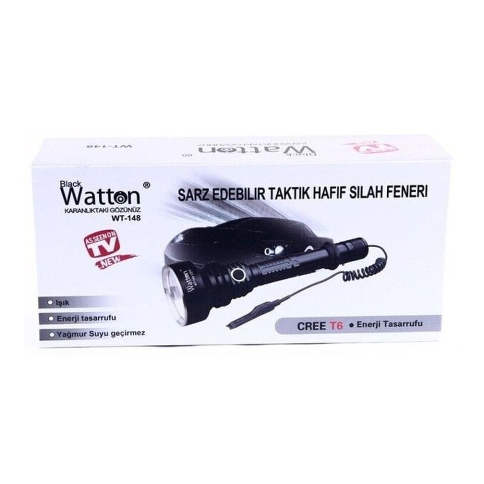 Watton 800 Lümen TX6 LED Avcı Feneri Uzun Menzilli Profesyonel Model WT-148