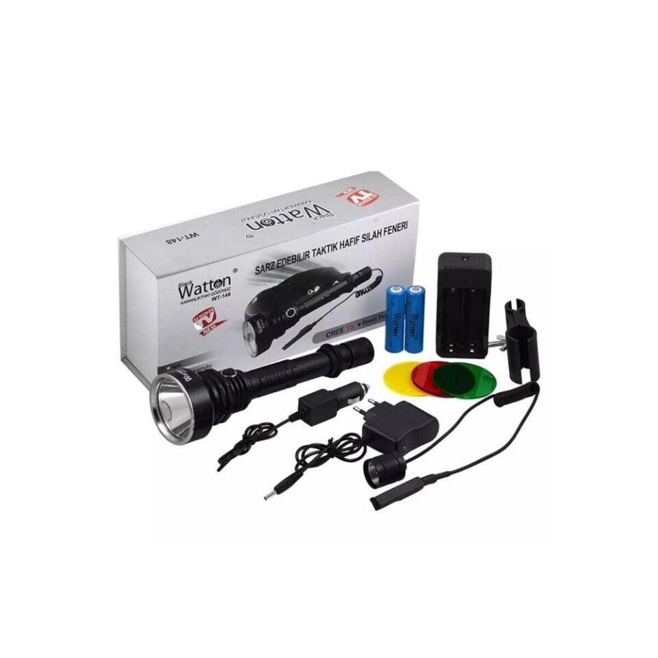 Watton 800 Lümen TX6 LED Avcı Feneri Uzun Menzilli Profesyonel Model WT-148