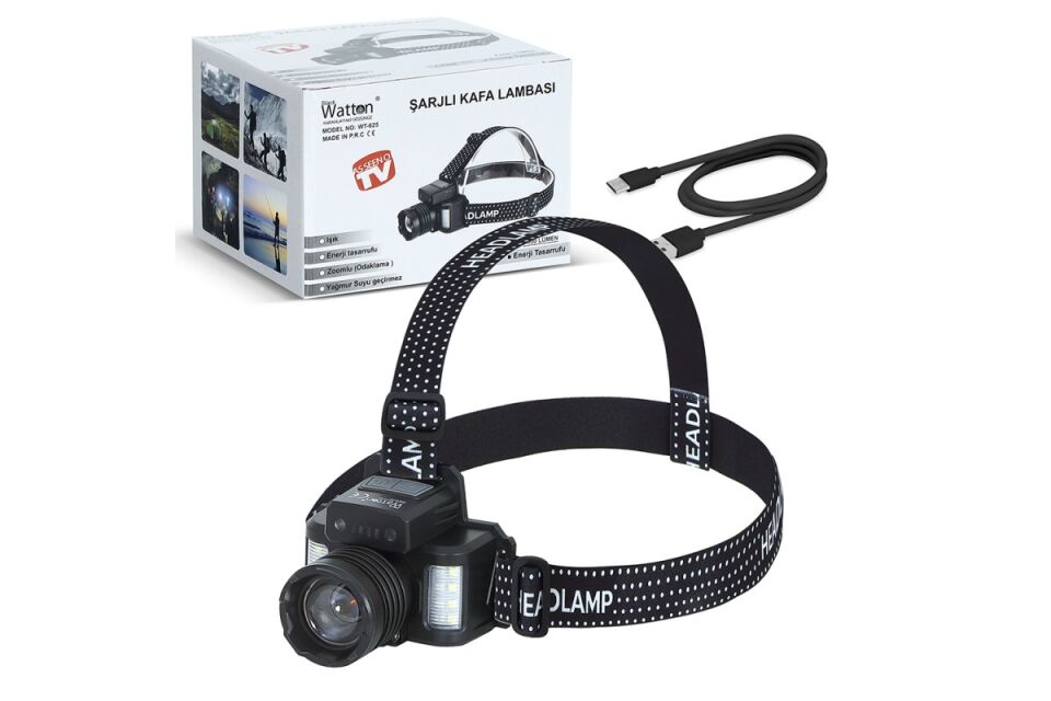 Watton 6000 Lümen Sensörlü CREE TG LED Şarjlı Kafa Lambası WT-625