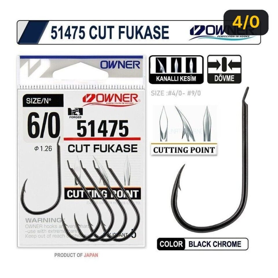 Owner 51475 OC Fukase Black Chrome İğne 4/0