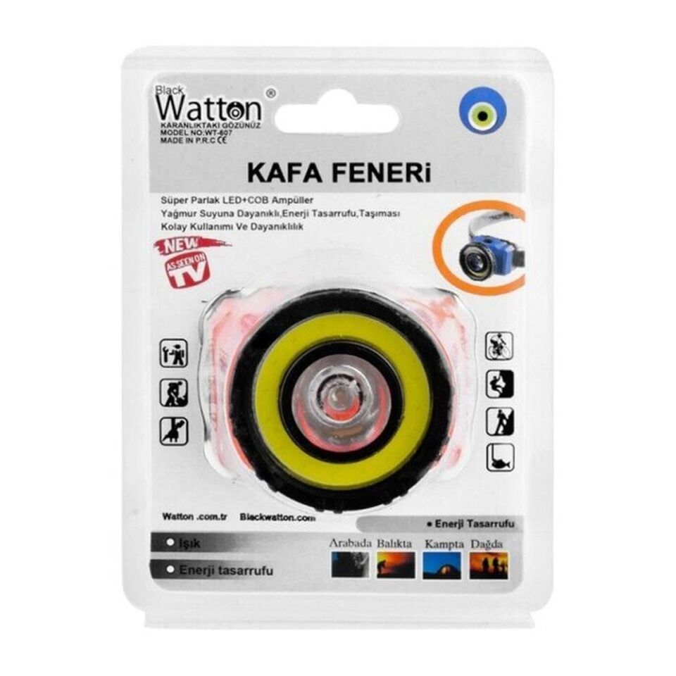 Watton Güçlü Pilli Kafa Lambası Model WT-607 Siyah