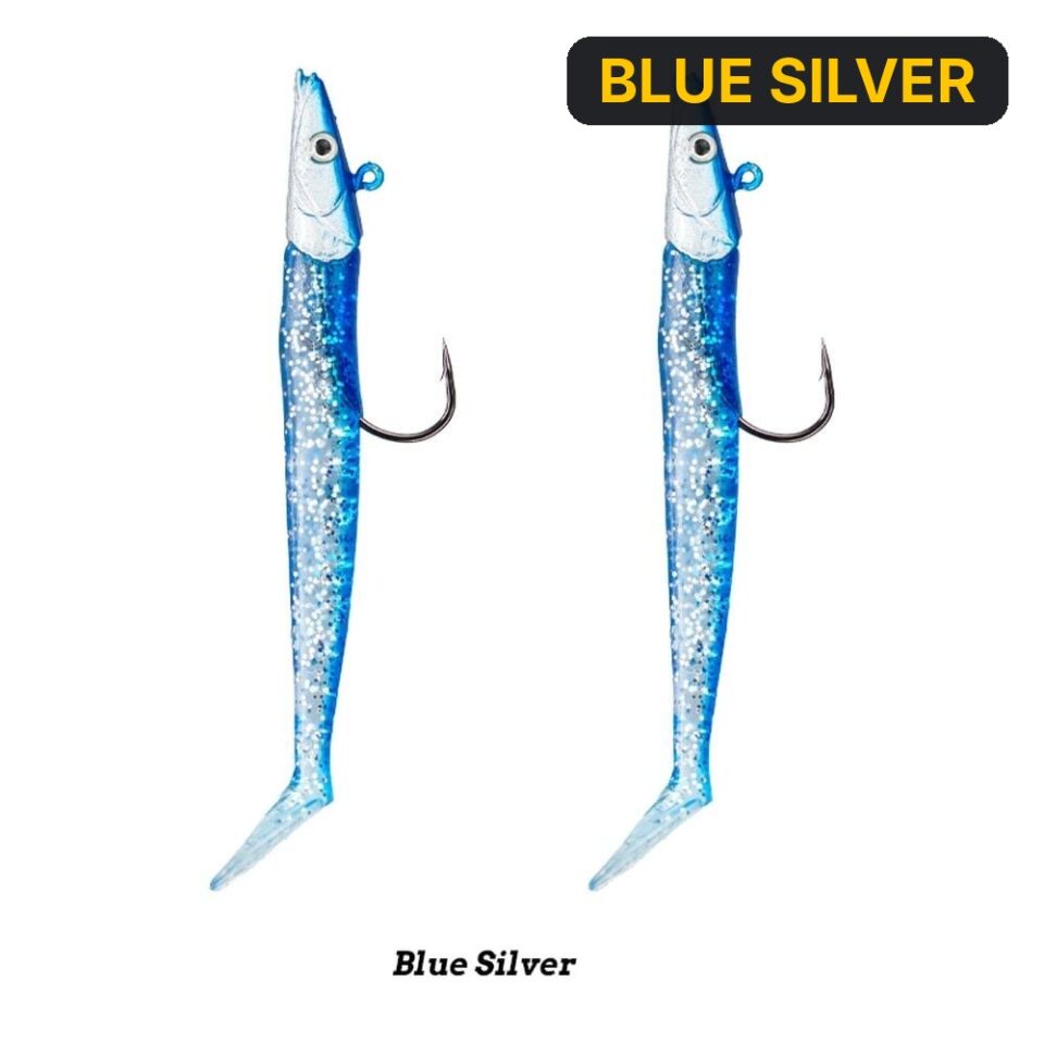 Fujin Zand Eel 11cm 7gr-14gr Double Body+Head Silikon Balık BLUE SILVER