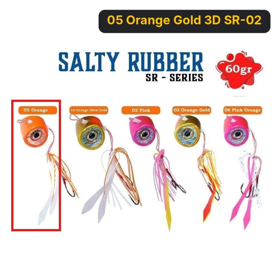 Fujin Salty Rubber 60gr SR Serisi Tai Rubber Set 05 Orange Gold 3D SR-02