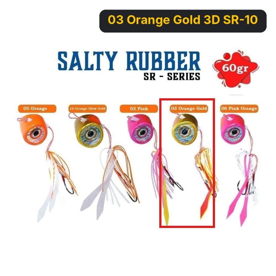 Fujin Salty Rubber 60gr SR Serisi Tai Rubber Set 03 Orange Gold 3D SR-10