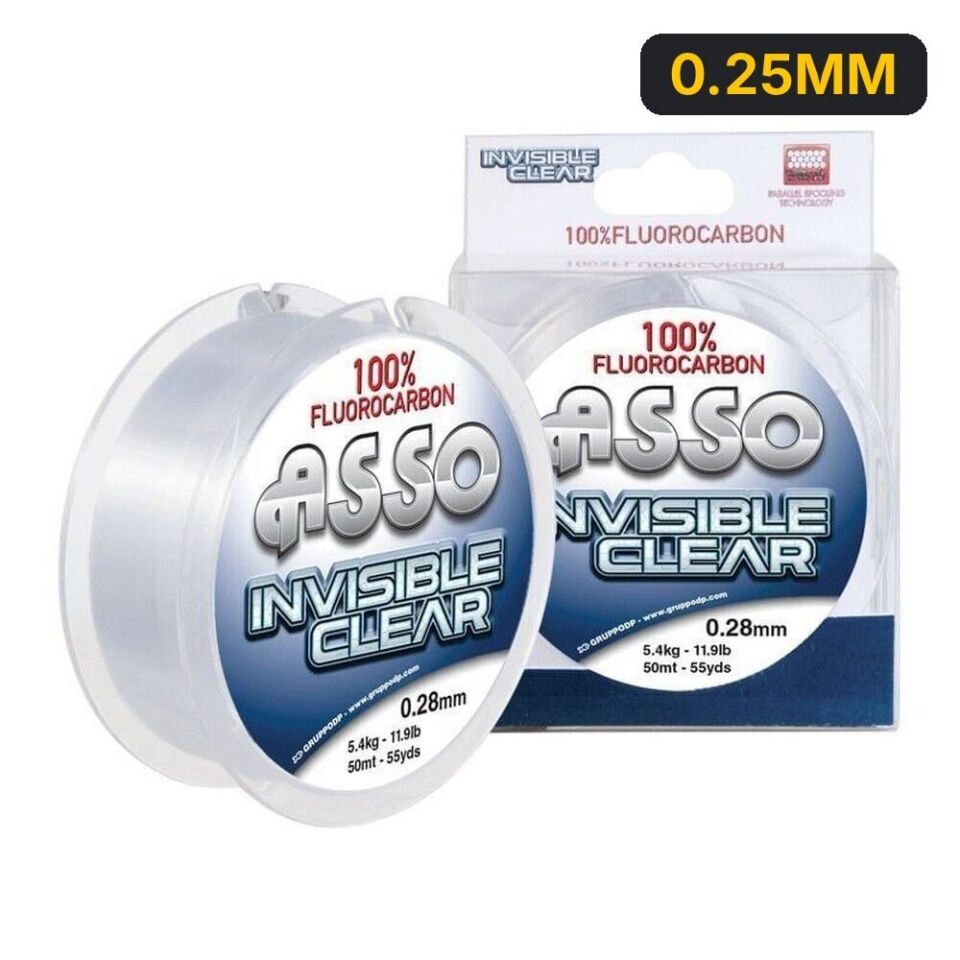Asso Invisible Clear %100 Fluorocarbon Misina 50 Metre 0.25MM