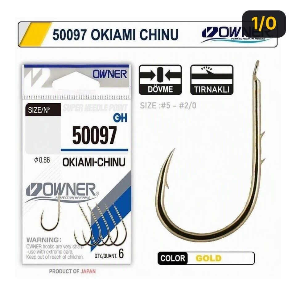 Owner 50097 Okiami-Chinu Gold İğne 1/0