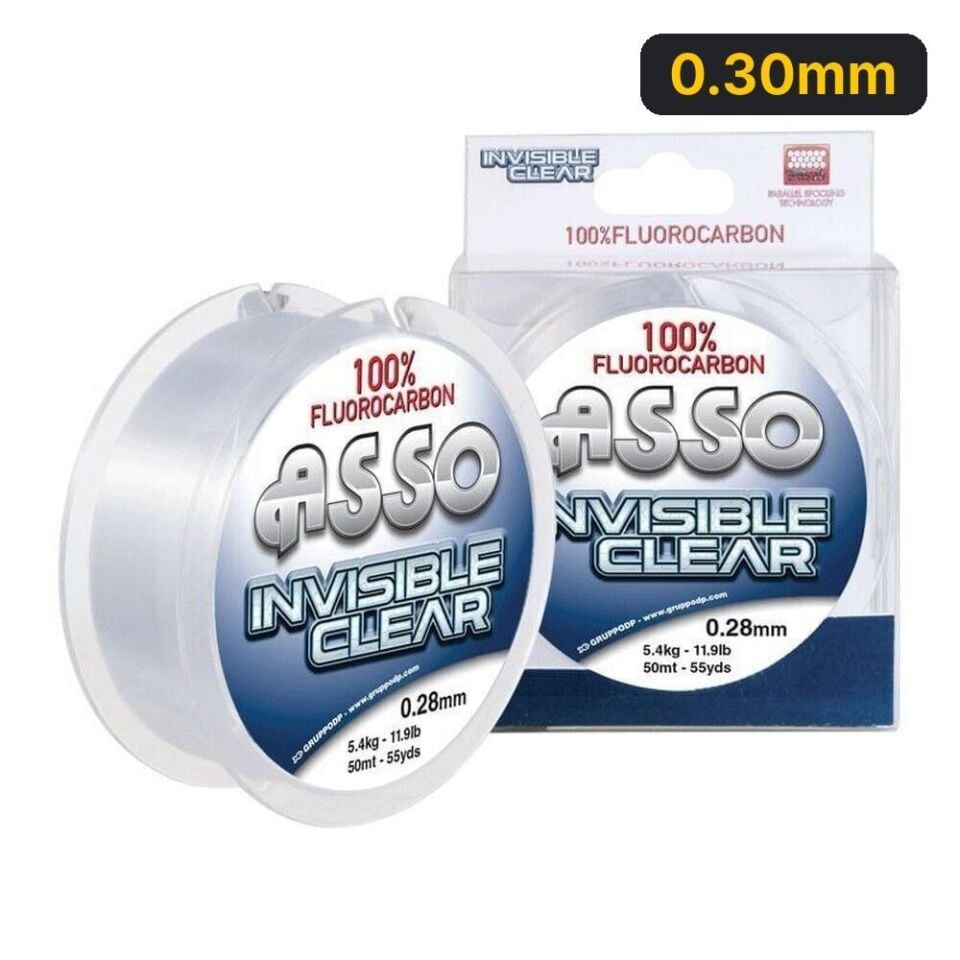 Asso Invisible Clear %100 Fluorocarbon Misina 50 Metre 0.30mm