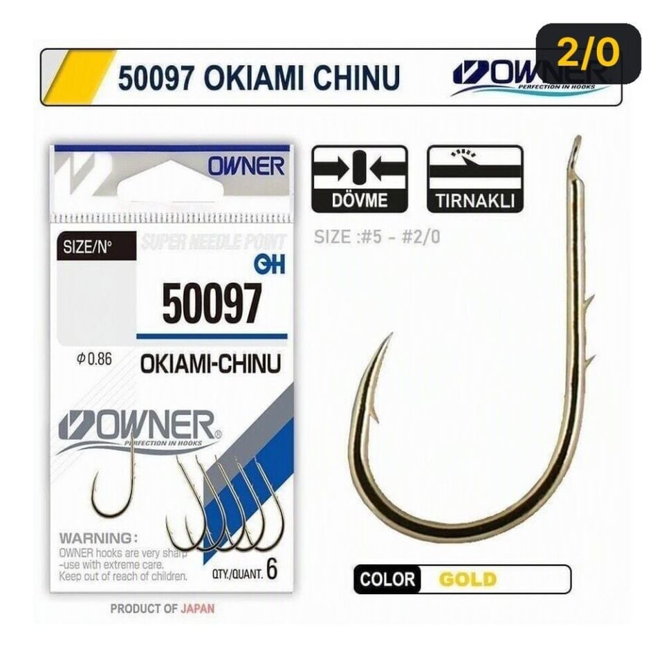 Owner 50097 Okiami-Chinu Gold İğne 2/0
