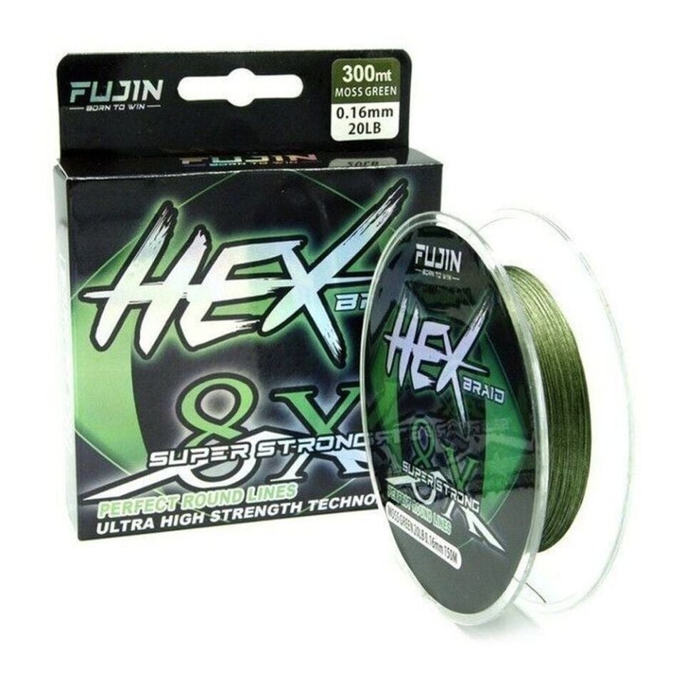 Fujin Hex Braid 8x 300mt Moss Green PE İp Misina
