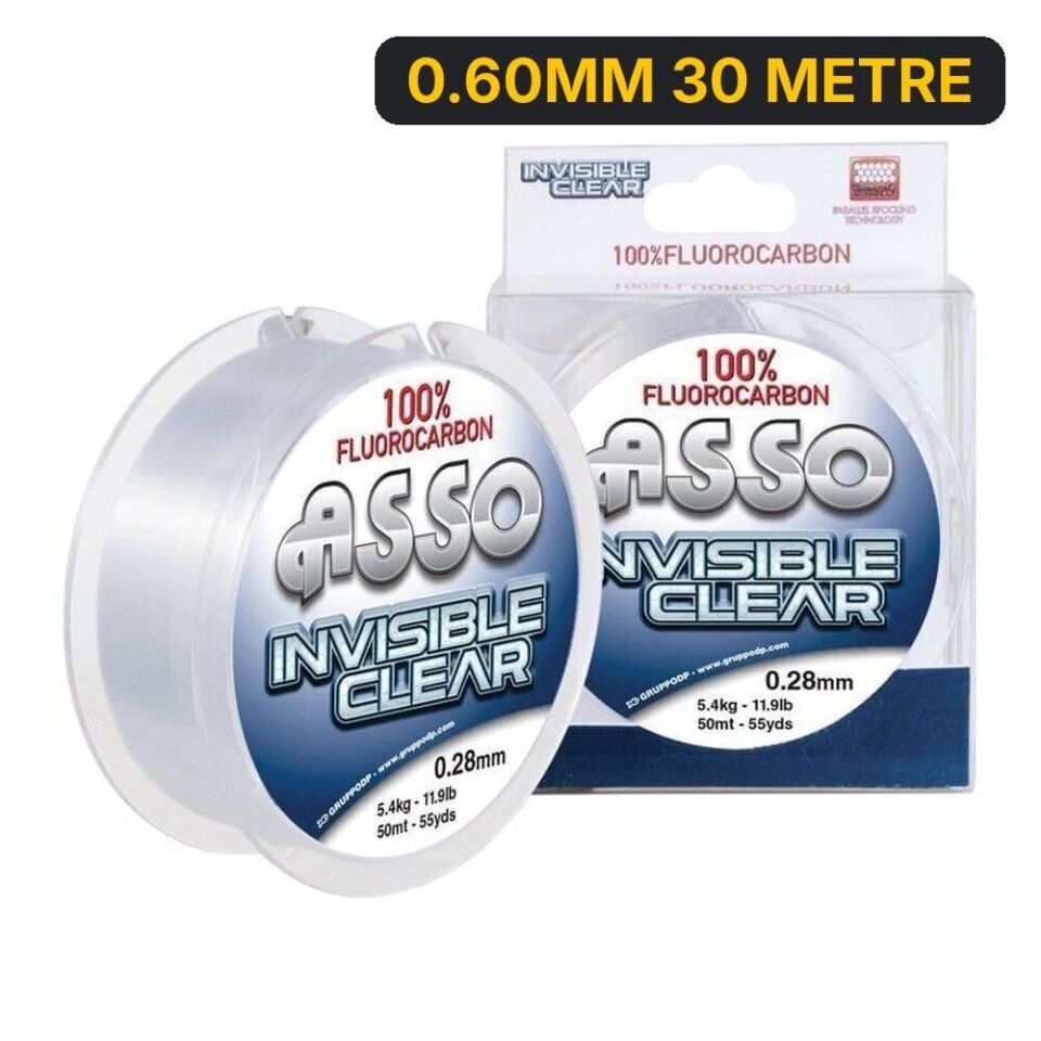 Asso Invisible Clear %100 Fluorocarbon Misina 50 Metre 0.60MM 30 METRE