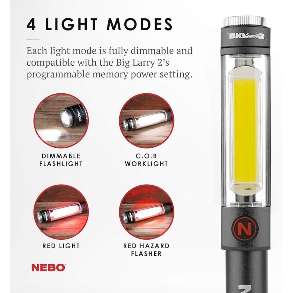 Nebo 6737 Big Larry 2 500 Lümen Fener Kırmızı