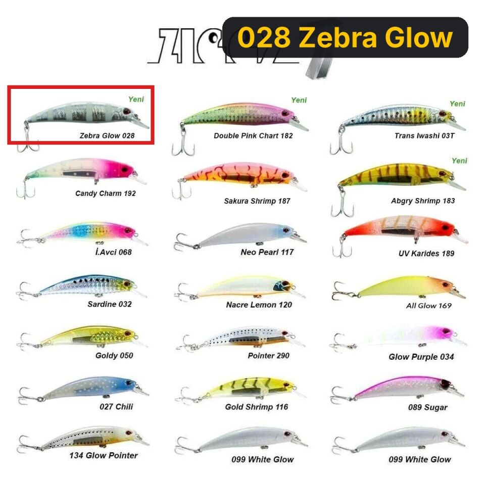 Fujin Ziggy7 70mm 9.6gr Sinking LRF Maket Balık 028 Zebra Glow