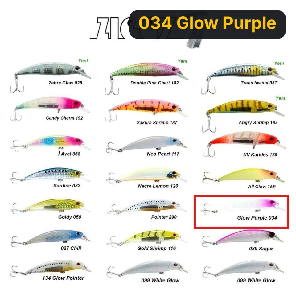 Fujin Ziggy7 70mm 9.6gr Sinking LRF Maket Balık 034 Glow Purple