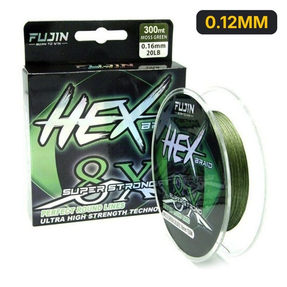 Fujin Hex Braid 8x 300mt Moss Green PE İp Misina 0.12MM