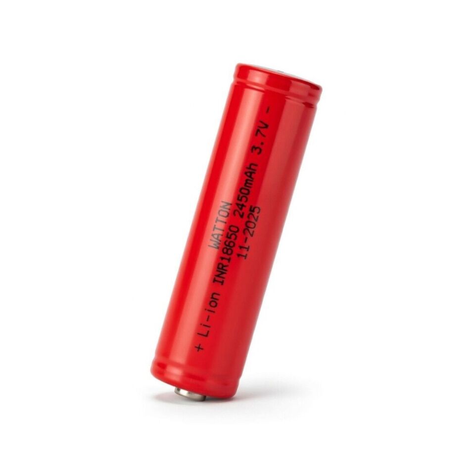 Watton INR 18650 2450mAh 3.7V Li-ion Şarj Edilebilir Pil - Kırmızı