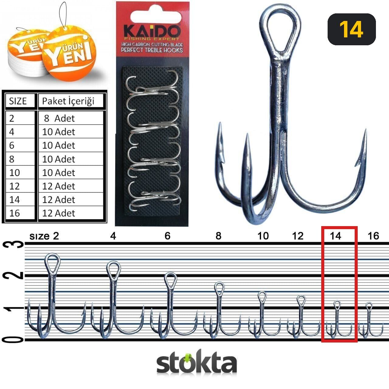 Kaido 9882 Üçlü Çarpma İğne 14