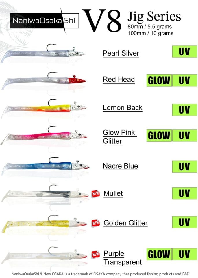 NaniwaOsakaShi V8 Jig Series 100mm 10gr Silikon Yem
