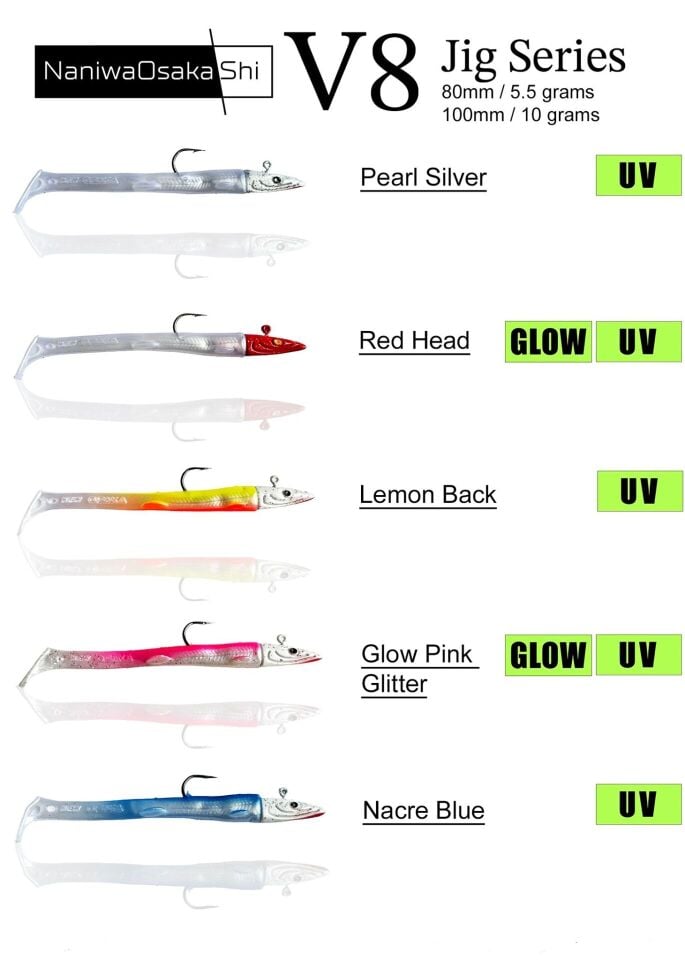 NaniwaOsakaShi V8 Jig Series 100mm 10gr Silikon Yem