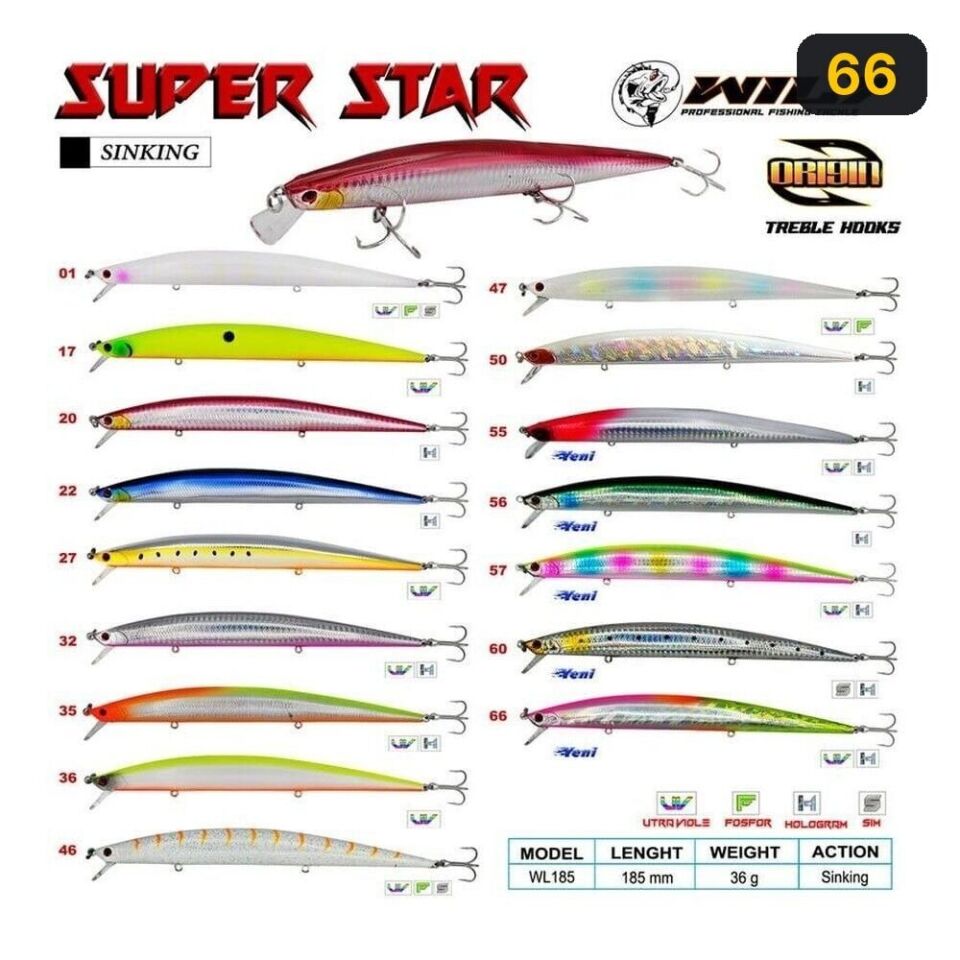 Wily Süperstar 18.5 cm Maket Balık 36 gr (Sinking) 66