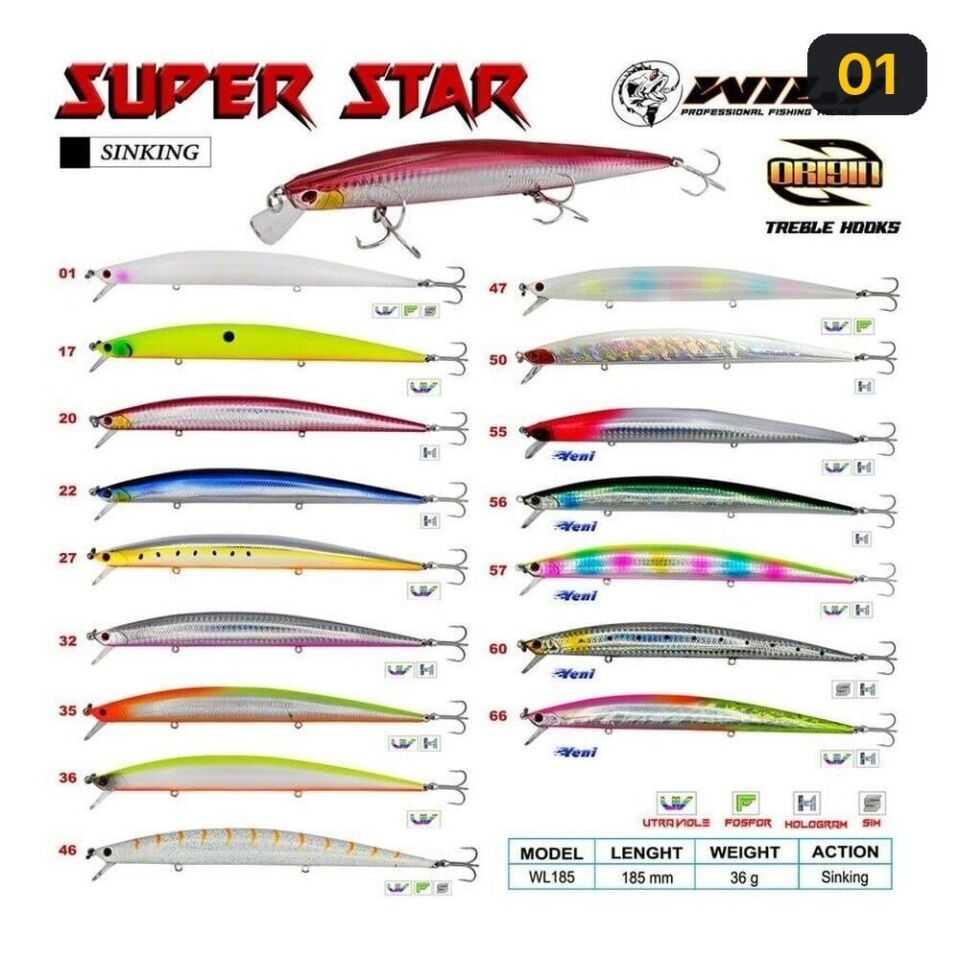 Wily Süperstar 18.5 cm Maket Balık 36 gr (Sinking) 01