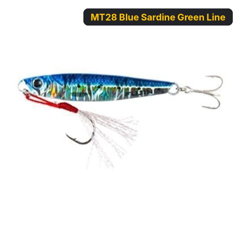 Fujin Jig-X 60gr Shore Jigging Jig Yem MT28 Blue Sardine Green Line
