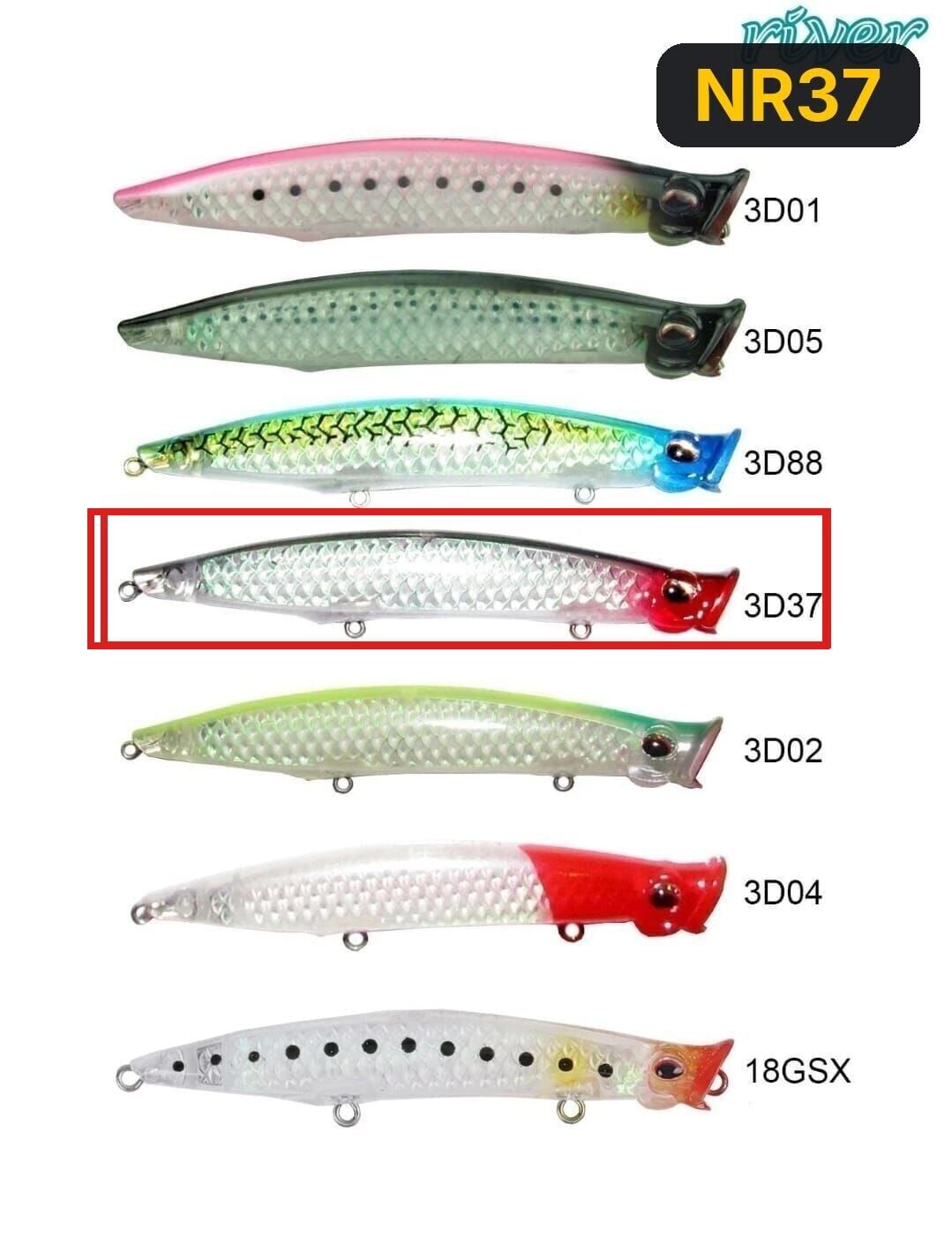 River Pop'n Catch 3D 125 12.5cm 19Gr Popper NR37