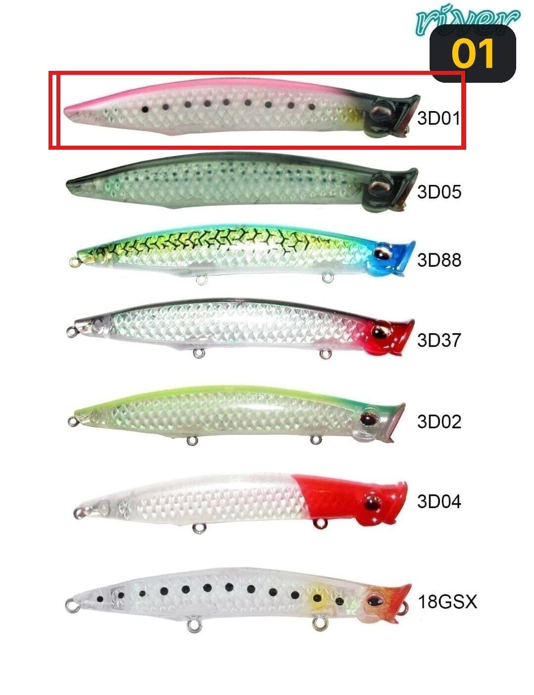 River Pop'n Catch 3D 125 12.5cm 19Gr Popper 01