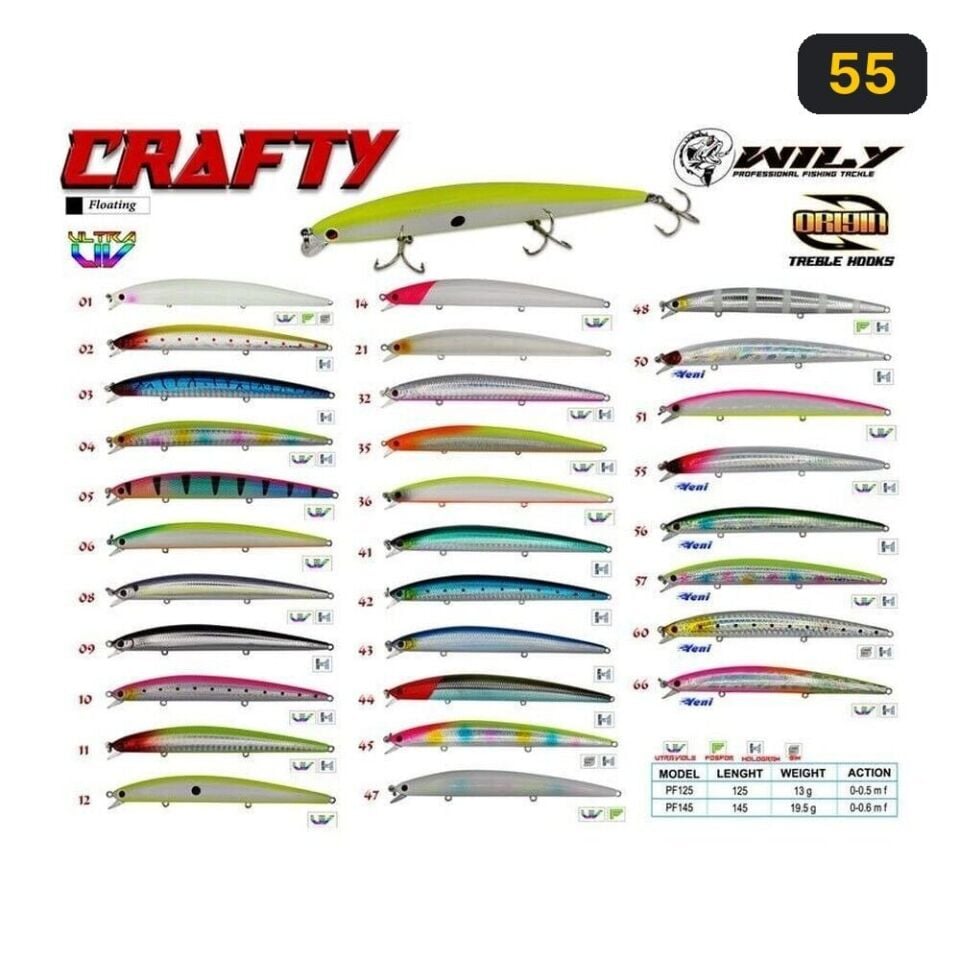 Wily Crafty 12.5 cm Maket Balık 13 gr (0-0.5M) 55
