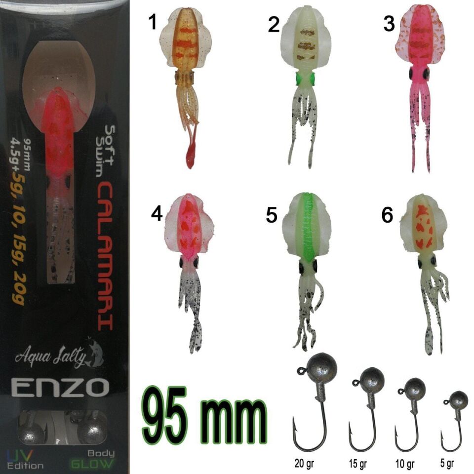 Enzo Soft Swim Calamari 95mm + Jig Head 05