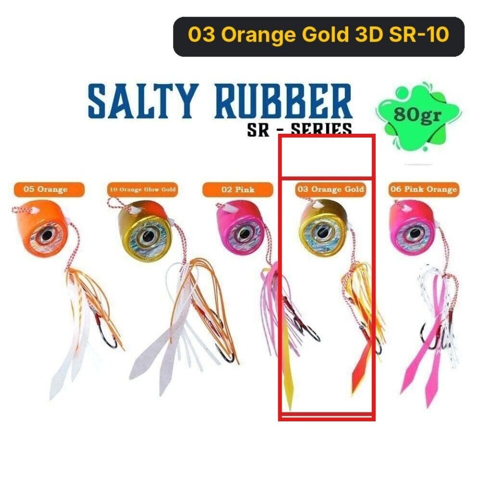 Fujin Salty Rubber 80gr SR Serisi Tai Rubber Set 03 Orange Gold 3D SR-10