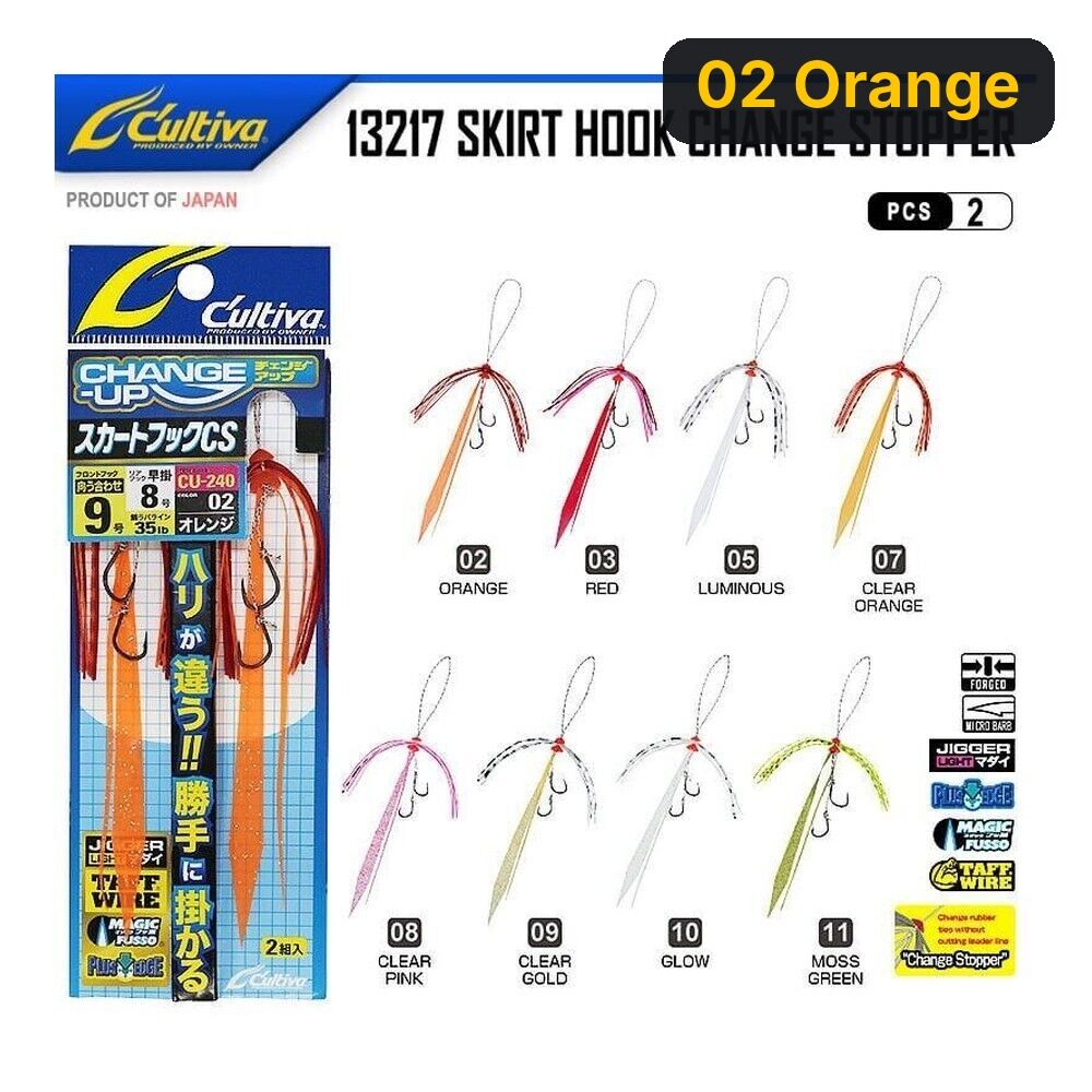 Cultiva 13217 Skirt Hook Seven Change Stopper Tai Rubber Asist 02 Orange