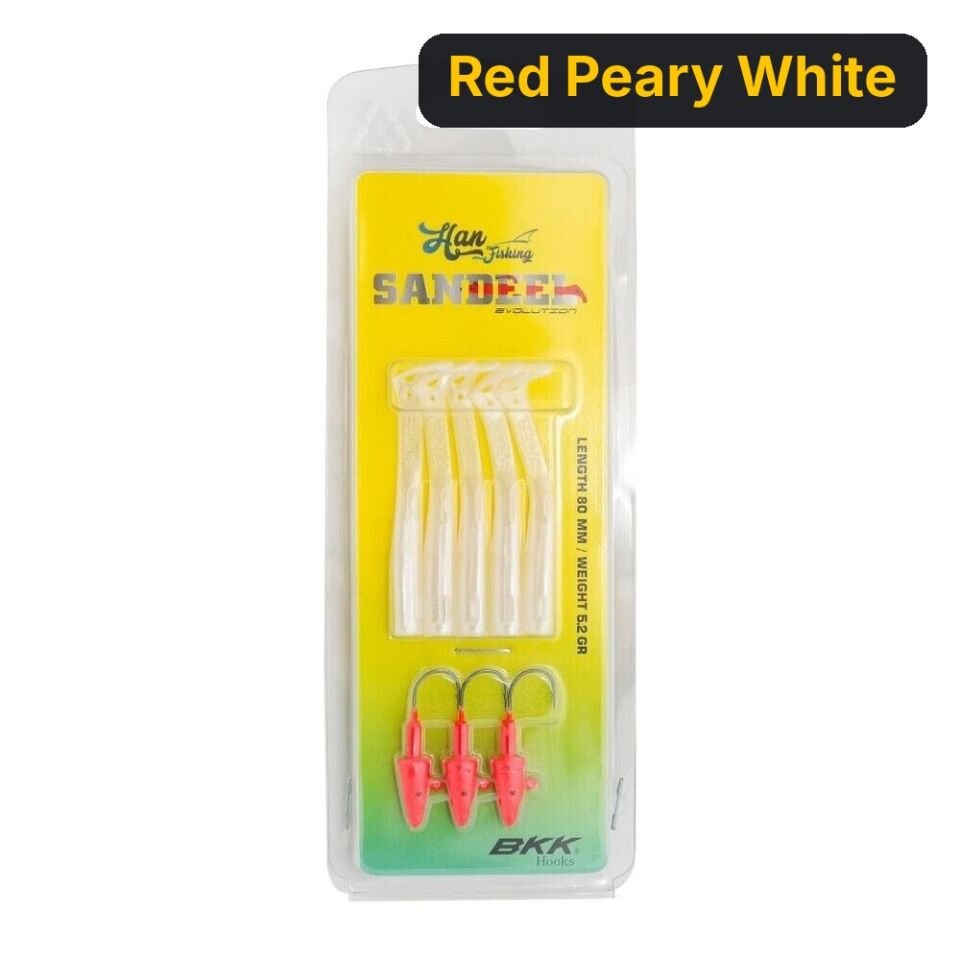 Hanfish Sandeel 80 mm Silikon Yem Red Peary White