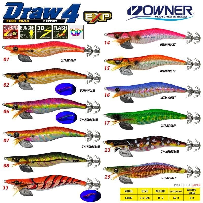 Owner 51882 Draw Squid ED-3,5 12CM Kalamar