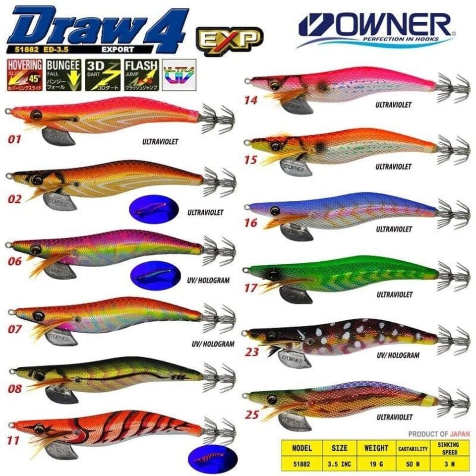 Owner 51882 Draw Squid ED-3,5 12CM Kalamar