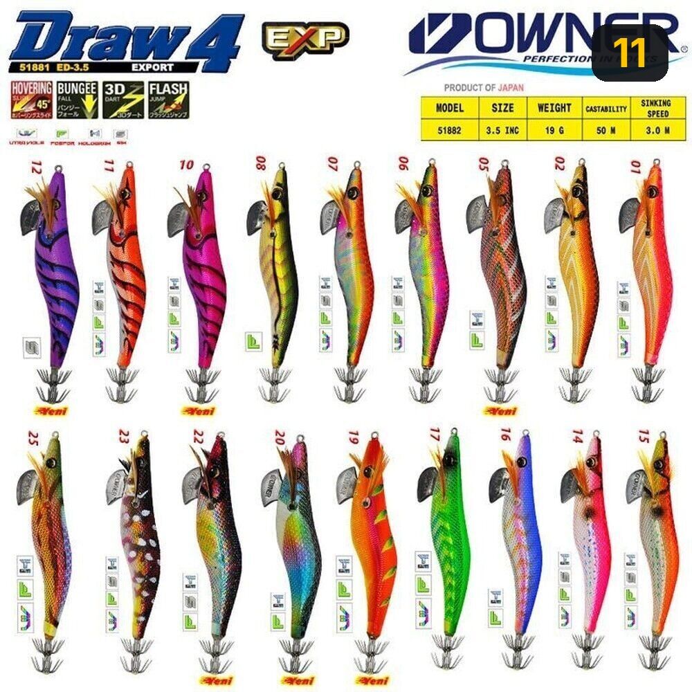 Owner 51882 Draw Squid ED-3,5 12CM Kalamar 11