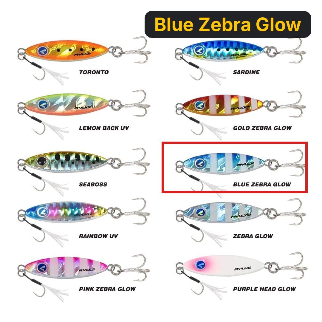 Ryuji Zuby 32mm 6.6gr Jig Yem Blue Zebra Glow