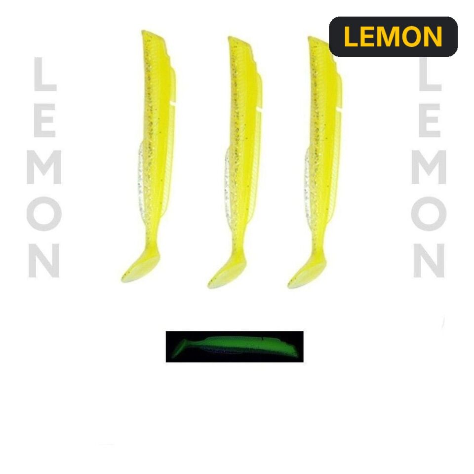 Fujin Salt Eel Body 10cm x3 Silikon Yem Gövde LEMON