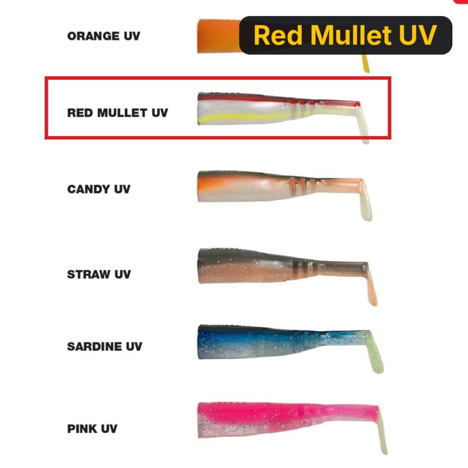 Seabor Lily Shad 9.3CM (3 AD) Yedek Silikon Red Mullet UV