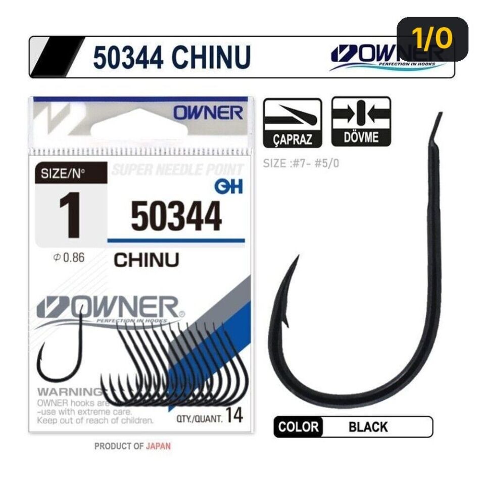 Owner 50344 Chinu Black İğne 1/0