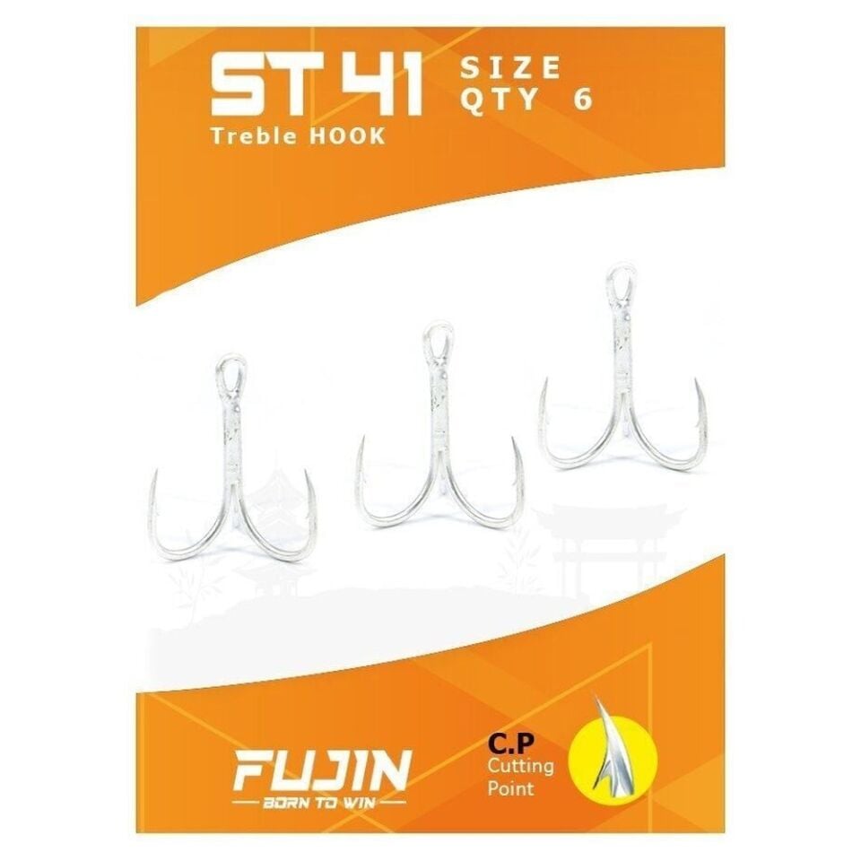Fujin ST41 Üçlü Maket Balık İğnesi Nickel